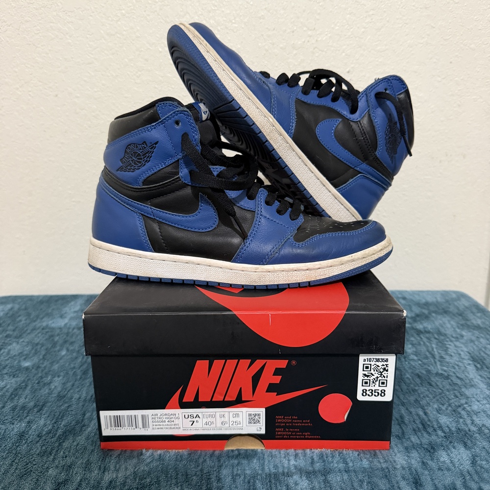 Nike Air Jordan 1 Retro High OG Shoes Mens 7.5 Blue Royal With Box 555088-404